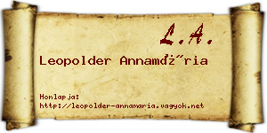Leopolder Annamária névjegykártya